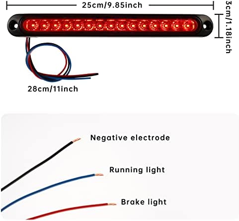 OkyMotor 2pcs 10 15 reboques LED Freio Tail Barra parada Turn Luzes traseiras Conjunto de identificação Faixa de folga vermelha