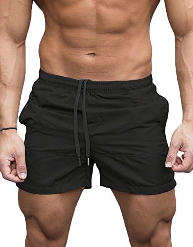 Lookwoild Mens Beach Shorts Calças de treino casual shorts esportivos elásticos calças curtas