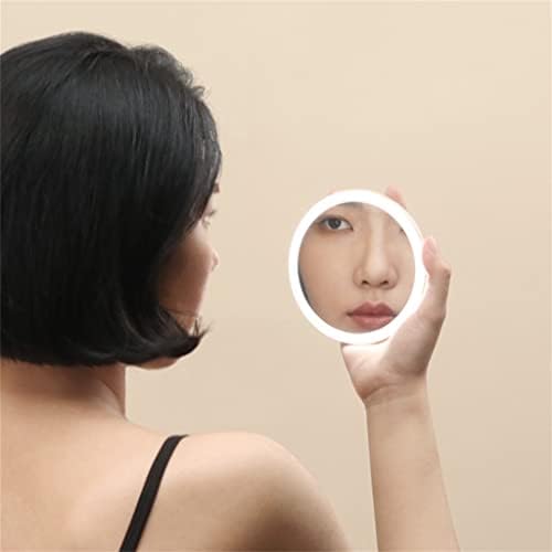 Espelho de maquiagem jjry mini com luz LED carrega pequeno espelho maquiagem de correia de viagem espelho de maquiagem