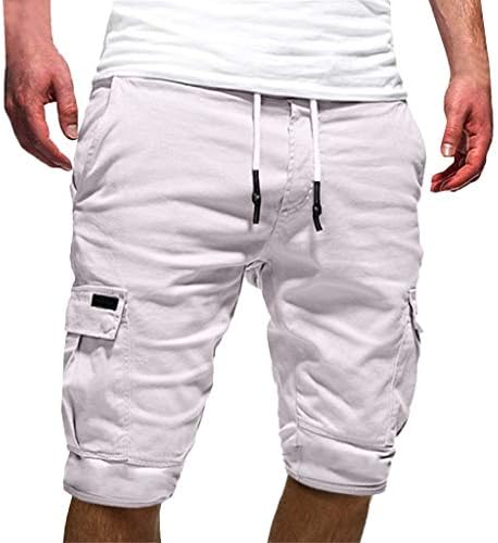 Vezad homens personalidade shorts de cordão de gama casual calças de bandagem de vários esportes de bolso esportes soltos