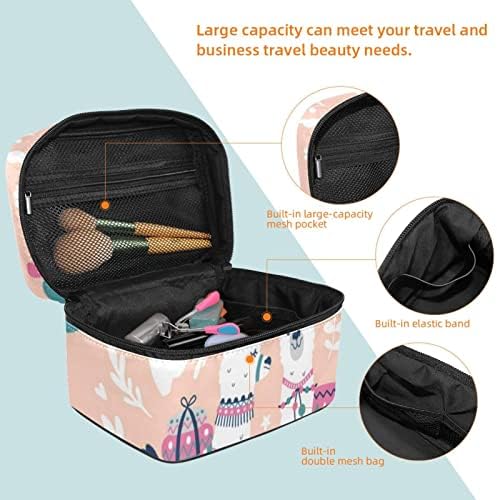 Tbouobt Gifts For Men Mulheres Bolsas de maquiagem Bolsa de higiene pessoal Smitres Cosmetic Sacos, desenho animado de alpaca de lhama