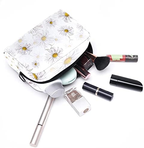 Tbouobt Gifts for Men Mulheres Bolsas de maquiagem Bolsa de higiene pessoal Sacos de cosméticos, camomila branca floral