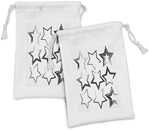 Conjunto de bolsas de tecido grunge de Ambesonne de 2, pinceladas de grunge com diferentes bordas e ângulos estampas de design