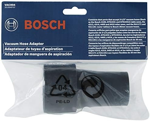 Bosch Vac004 Mangueira de 2-1/2 polegadas a 35mm Adaptador de porta de mangueira de poeira com o adaptador de porta Bosch Vac003 35mm