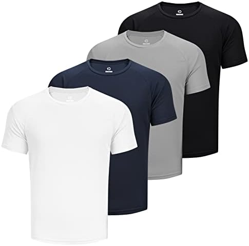 Camisetas secas de arremesso seco masculino, ginástica atlética seca de ginástica rápida que executa camisetas de manga curta