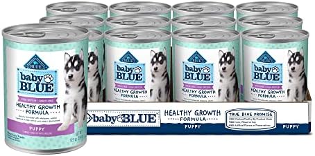 Fórmula de crescimento saudável de búfalo azul azul Buffalo Alta proteína, comida natural de cachorro, alimentos para cães molhados, receita de peru e batata 12,5 oz latas