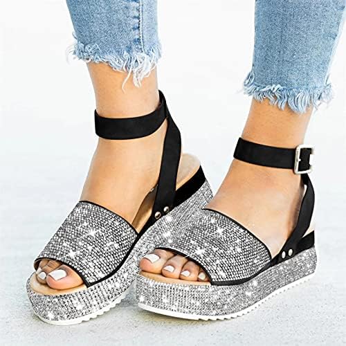 Luopunaq Sandals Sandals Womens Summer Crystal Rhinesto Sandálias Sandálias Sandálias Sandália Sandália Sandália Flor