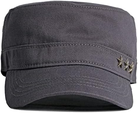 2 Pacote de algodão masculino Caps Militar Cadet Caps Caps Vintage Top Top Cap
