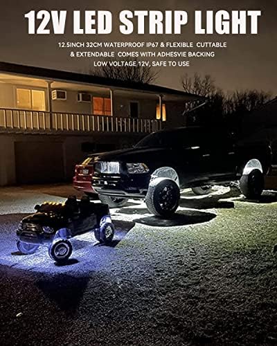 Luzes de tira LED de carro 32 cm tiras de luz lideradas à prova d'água para carros motocicletas carrinho de golfe Interior