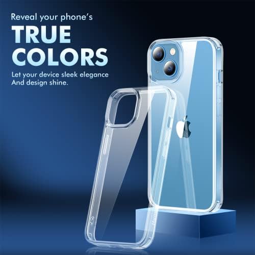 Huness [4 em 1 projetado para iPhone 14 Case/iPhone 13 Case, com 3 protetor de tela de vidro temperado com 3 pacote [não amarelo]