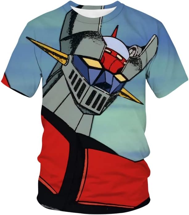 Camisa robô meninos de manga curta mazingerz camiseta meninos meninas tops gráficos camisetas roupas de camisetas