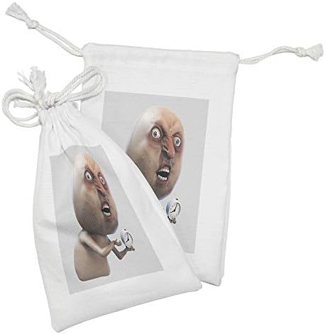 Conjunto de bolsas de tecido de humor de Ambesonne de 2, por que você não me acorda meme da Internet com a queixa de rosto e assistir