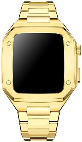 CNHKAU 44mm 45mm Watch Case Substacement Band para Apple Watch Band, Banda de luxo para assistir estojo Strap para Iwatch Series 8