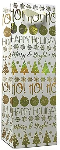 Allgala 12-Pack Matte Gold Foil Hotstamping Sacos de presente de Natal-Large-GP91062