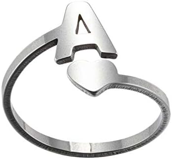 Mulheres promessa anel de moda letra de abeto de casamento meninas garotas de aço inoxidável retrô anéis de casamento