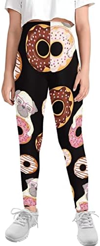Calças de ioga de compressão de Maiyoinou para meninas jovens, longas leggings de vestuário por 4-13 anos