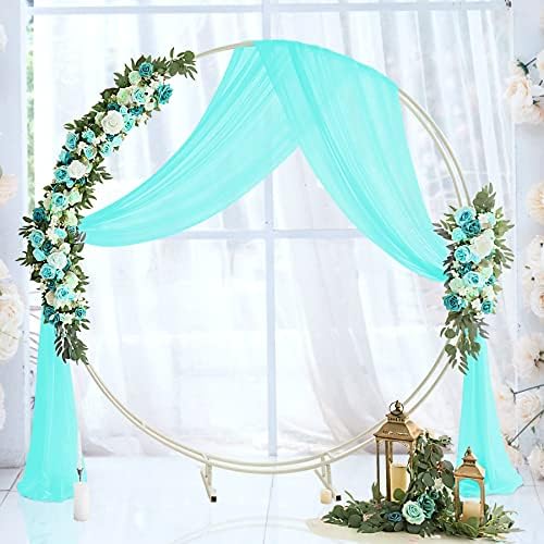 Arco de casamento tecido de tecido azul cortina de cenário 1 painel Tulle Teto Drapes para casamentos Decoração de festa da