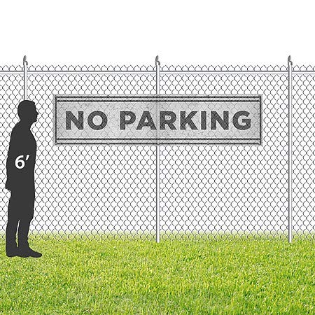 CGSignLab | Sem estacionamento -Banner de vinil de malha ao ar livre resistente ao vento cinza -cinza Banner de vinil | 8'x2 '