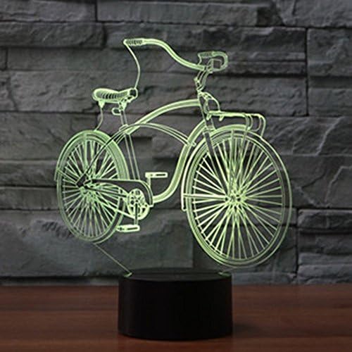3D Bicycle Bike Night Tabel Light Tabel Desk Ilusão de Ilusão Optical Lâmpadas 7 Luzes de Cores Luzes Led de Tabela Led