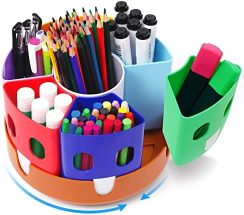 Organizador de suprimento de arte rotativo para gamenote - Lazy Susan Office School Supplies for Kids Desk de mesa e armazenamento