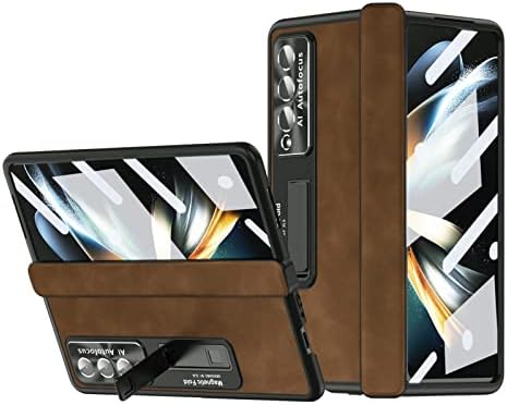 Galaxy Z dobra 3 estojo, proteção magnética Proteção de couro Luxury dobro 3 estojo com kickstand e protetor de tela, compatível com