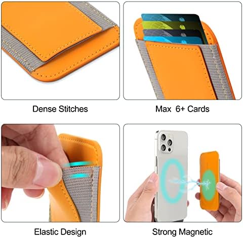 Porta de carteira magnética para magsafe, suporte magnético, portador de cartões magnéticos Magsafe para iPhone 12 iPhone 13/14 MagSafe Wallet, carteira de couro para Mag-Safe para a parte traseira do iPhone 14/13/2