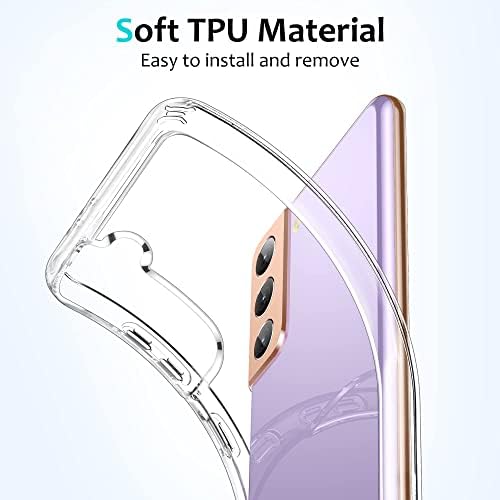 USLAI CRISTAL CLEY projetado para a caixa Samsung Galaxy S21, [Proteção contra queda] [anti-arranhão] Capa fina de telefone protetora