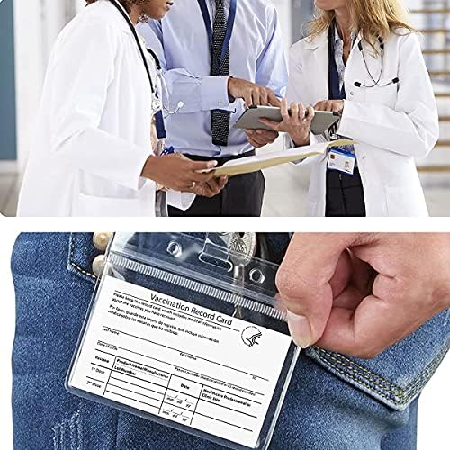 PNAKQIL [5 PACK] Protetor de cartão de vacinação 4 x 3 em imunização Record Vaccine Id Card Nome Tag Cartge Carder