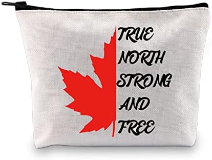 JXGZSO Maple Leaf Proud Cosmetic Bag True North Strong and Free Maquia