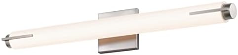 Sonneman Tubo Slim LED 24 Led Bath Bar - Cromo polido - vidro gravado branco