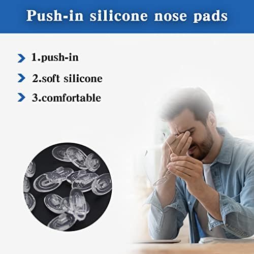 Smarttop push-in yeglass nariz almofadas 10pairs Soft silicone Óculos Substituição Pedaça do nariz Kit de reparo anti-deslizamento
