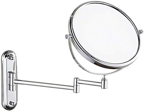 Lianxiao - espelhos de maquiagem do banheiro, latão montado na parede de dupla face de 360 ​​° de ampliação da vaidade da vaidade
