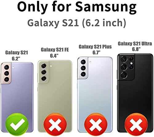 Caixa de telefone Anyisposs para Samsung Galaxy S21 5G Caixa de carteira com tela de protetor de vidro temperado Casos