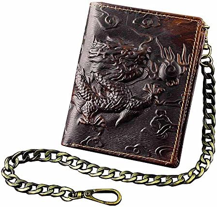 carteira punkman2000 dragão vintage masculino slim card card em bolsa de dinheiro/ cadeia segura