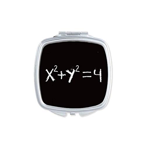 Equação matemática da equação do espelho de círculo portátil composição de bolso compacto de dupla face de vidro