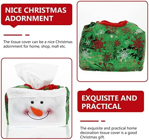 Kisangel Car Decor Decoration Caixa de lenços de lenços de lenço de Natal, tecido de caixa retangular para decorações de