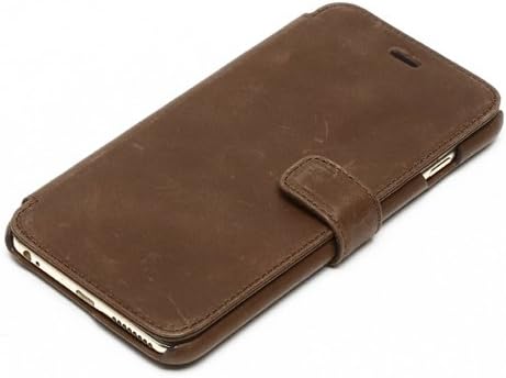 Zenus Z4687i6p iPhone 6s Plus/6 Plus Caso de couro de 5,5 polegadas, couro italiano genuíno, diário vintage, marrom escuro, tipo de diário