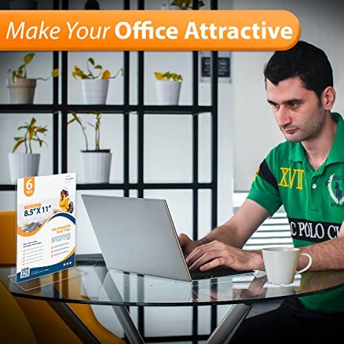 1InTheOffice acrílico vertical Stand-up Setent titular 8,5 x 11 6 pacote