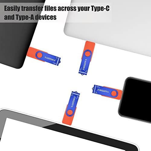 VastDig USB C Drive flash de 512 GB de alta velocidade USB 3.0 Tipo-C Drive Dual Drive Drive Memory Stick para USB-C Android Phone,