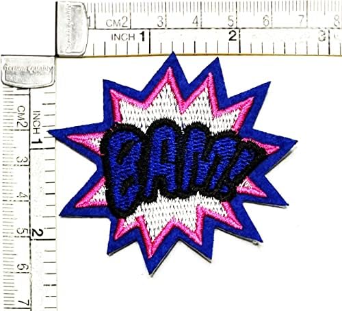 Kleenplus 2pcs. BAM! Patches adesivos slogan slogan word engraçado quadrinhos signo símbolo símbolo de traje de camiseta