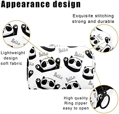 Bolsa de maquiagem tbouobt bolsa de bolsa cosmética bolsa bolsa com zíper, desenho animado panda