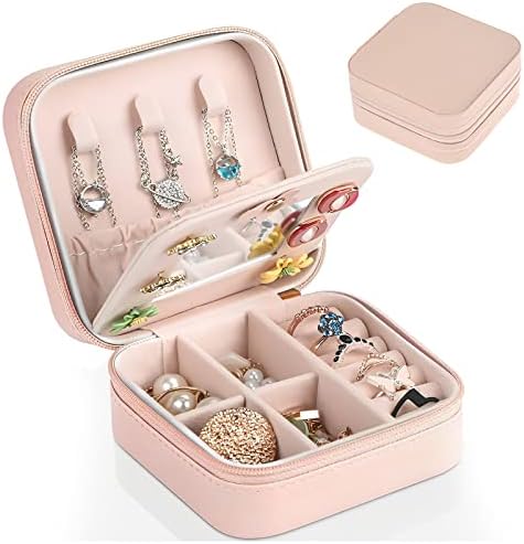 Caixa de joalheria de viagens de Foduber, organizador de jóias, organizador de viagens de jóias para mulheres meninas, organizador