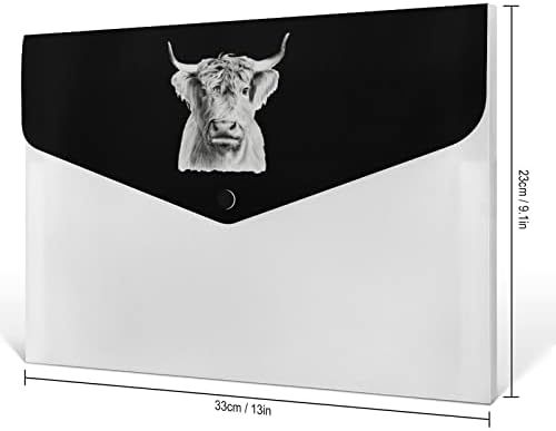 Funnic Highland Cow Expanding File Pasta 6 Bolsos Organizador de Arquivos de Acordeão Pastas fofas para documentos
