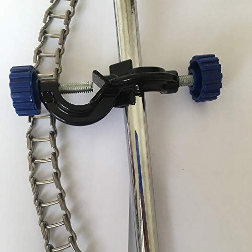 Grampo de cadeia de laboratório de labzhang com suporte de grampo de cabeçote ajustável, zinco níquel, 40-180 mm de retenção, tamanho