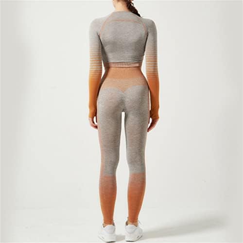 FEER feminino fitness yoga desgaste de desgaste rápido gradiente de duas peças, traje esportivo de tamanho grande tamanho grande