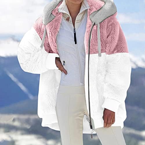 Jaqueta de flanela para mulheres de manga longa de lã de inverno com capuz com capuzes de capuzes grandes jaquetas de tamanho