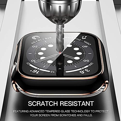 Ankang Glass + Tampa para Apple Watch Case 45mm 41mm 44mm 40mm Duas tela colorida Protetor de pára -choques Iwatch Série
