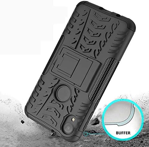 Sktgslamy para o caso Moto E6, com protetor de tela HD, [CHUMCKSOOF ERFOVE] RUCO RUGADO CAIXA DE PROTEÇÃO DA CASA DE PROTEÇÃO Tampa híbrida de kickstand para moto E6