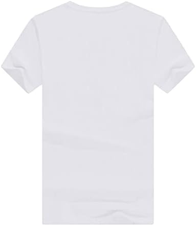 Camisas de Páscoa para mulheres o pescoço camisetas soltas camisa da moda Túnica de túnica fofa coelho gráfico de manga curta tops
