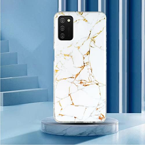 Compatível com a caixa do Samsung Galaxy A03S, design de mármore fosco de mármore, elegante e elegante e flexível TPU Caso IMD